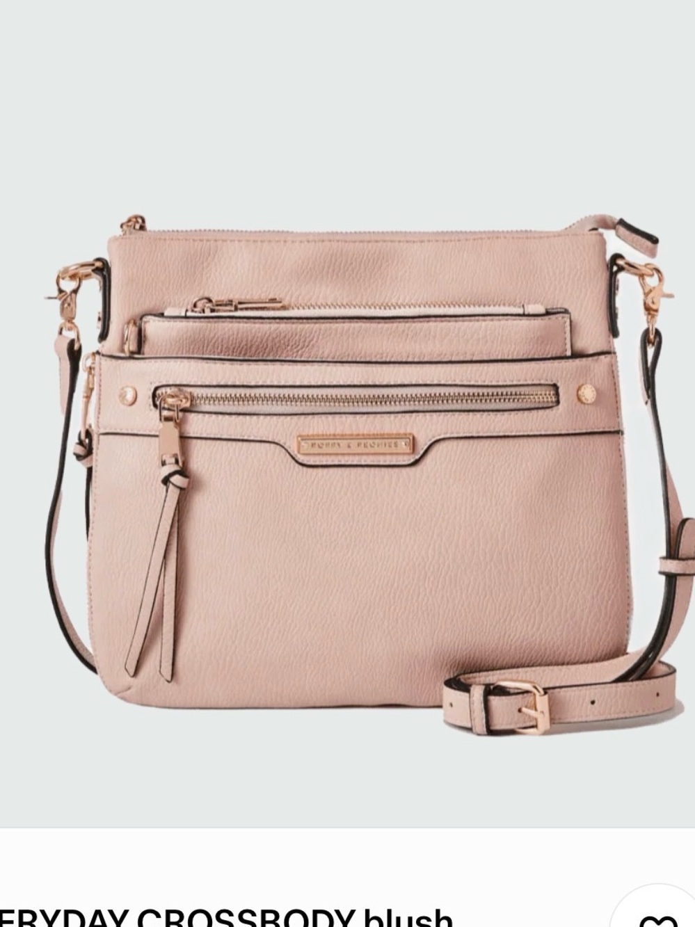 Poppy & Peonies Blush Pink Crossbody Bag